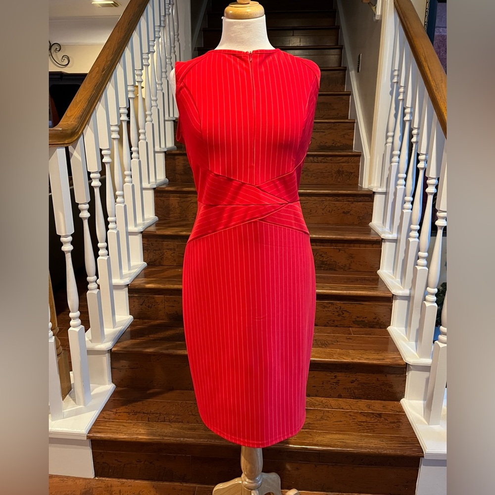 Red dress with stripes size XL